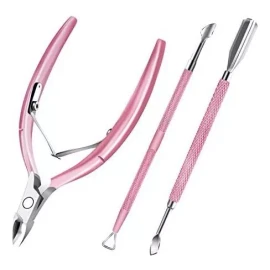 Decute Cortacutículas Profesional Acero Inoxidable, Rosa