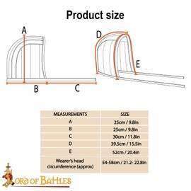 Lord of Battles Medieval Quilted Canvas Cotton Padded Arming Cap Protector Under Armor Chainmail Coif for LARP, Renfair Brown