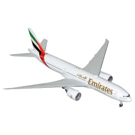 DCD Boeing 777-200LR Commercial Aircraft A6-EWA Emirates Airlines 1/200 Diecast Metal Model White Striped Tail Gemini 200 Series