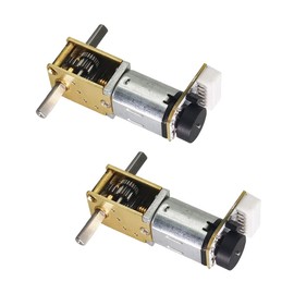 2Pcs DC 12V 381RPM Φ3x10mm Double Shaft N20 Worm Motor with Encoder, 3-12V 4-381RPM Suitable for DIY RC Toys and Automation (12-381)