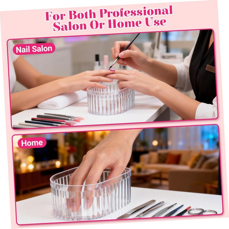 Recipiente para Remojo de Uñas Transparente Cuenco de Manicura para