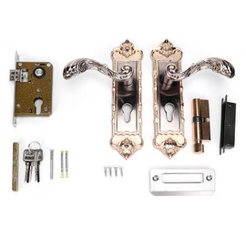 European Style Retro Vintage Door Lock Interior Anti‑theft Room Door Lock Lever Set