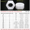 FEEIMOL Nylon Hex Nuts Hex Nut Plastic Nuts White M10