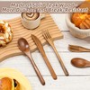 Geiserailie 12 Pcs Wooden Utensils for Eating Set Wooden Spoon