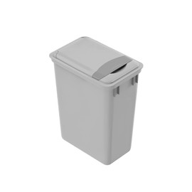 Dowell 35L Gray Square Plastic Trash Can with Lid, Stackable – Fits Under Sink or Desk, for Office, Kitchen, Bathroom, or Yard (37 Qt / 9.2 Gal, 4400 35 04+L-1)