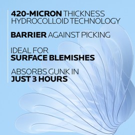 La Roche-Posay Effaclar Multi-Target Blemish Patches, Hydrocolloid Pimple Patches For Face Shields, Targets & Absorbs, Suitable Under Makeup, 22 Patches, 12 Small Size & 10 Medium Size