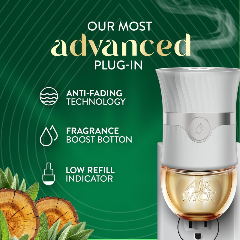 Air Wick Vibrant Plug In Scented Oil Refill,White Sage &