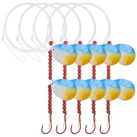 Walleye Spinner Rig Kit, 5 Pack Crawler Harness Live Bait Rigs Colorado Spinner Blades Octopus Hook Freshwater Saltwater Fishing Bait Rig for Walleye Trout Salmon