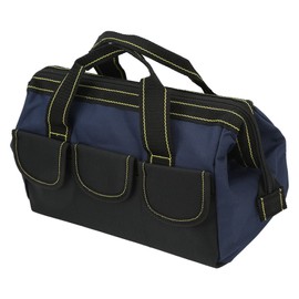 Heavy Duty Tool Bag, Oxford Cloth Tool Bag Multiple Pockets for Home (Black Blue)