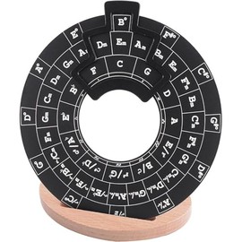 fieldlabo Music Theory Learning Wheel Tool with Wooden Stand for Understanding Tonality and Chord Progression