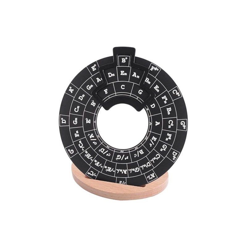 fieldlabo Music Theory Learning Wheel Tool with Wooden Stand for