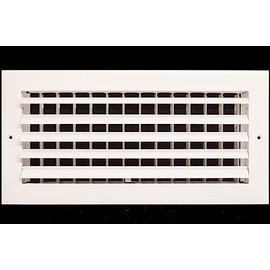 HVAC Premium 10"w X 4"h 1-Way Air Vent Adjustable Aluminum Curved Blades Integral Multi-Shutter Damper HVAC Diffuser [Outer Dimensions: 11.75"W X 5.75"H]