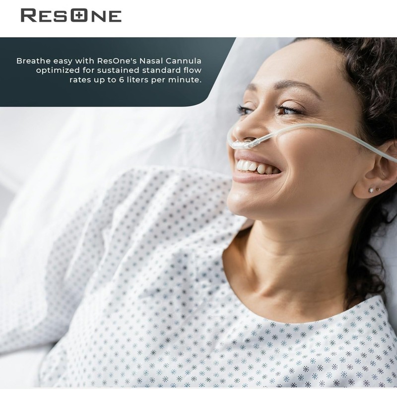 ResOne 4Ft Soft Adult Oxygen Nasal Cannula 1-Pack - Curved