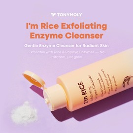 TONYMOLY I'm Rice Exfoliating Enzyme Cleanser, Rice Powder Face Wash, Gentle AHA Cleanser, Papaya Enzyme Scrub & Brightening Mask, Korean Skincare for Smooth Radiant Skin, 50g
