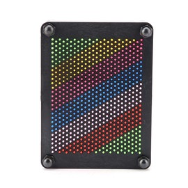 Yuecoom 3D Pin Art Board, Rainbow Sensory Needles Fidget Palm Board, Classic Desktop Novelty Sculpture Impression Needle Art Toy, Pin Art Sculpture for Kids and Adult(Black-Small)