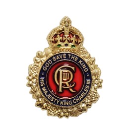 CR God Save the King Charles III Coronation Pin Badge Brooch Colorful Design Memorabilia