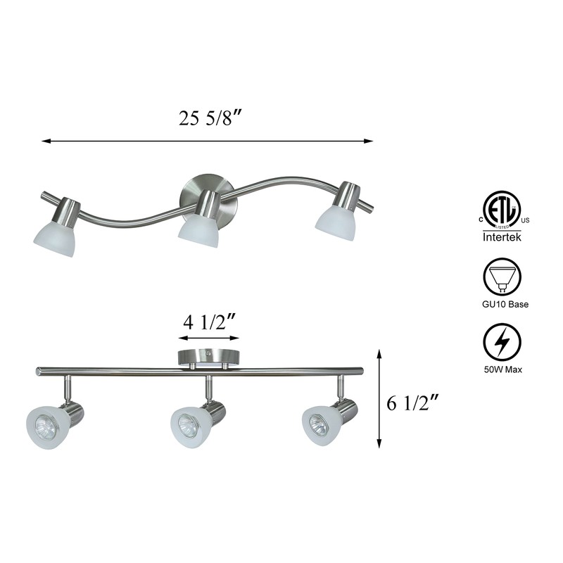 XiNBEi Lighting Track Light, 3 Light Kitchen Track Lighting, Modern