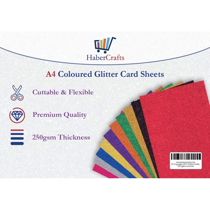 Gold Glitter Sparkle Card A4 No Mess Glittery Craft Card