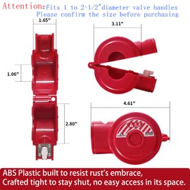 PKLIYH Valve Lockout Device for 1-2.5 Inch Handles - OSHA Compliant ABS Plastic Lock for Water/Gas Valves, Spigots & Anti-Siphon Faucets-Secure Lock Device for Outside Garden Valve(Tool Free)-2 Pack
