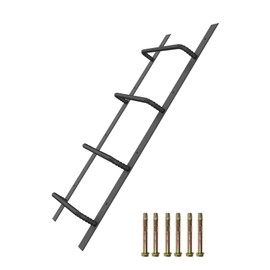 4-Rung Window Well Ladder, Heavy Duty Steel Basement Egress Ladder, Fire Escape Ladder for Emergency Home Safety(45.2" Lx17.9 W, Straight, Matte Black)