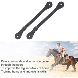 LSTORENICE 1 Pair Spur Straps Spur Belt for Equestrian Imitation Leather Spur Tag with Alloy Buckle for Boots for Equestrian Supplies with Buckle Durable Western Men Woman Cowboy Cowgirl (Black)