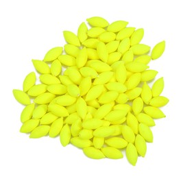 ASHATA 100 Pieces Fishing Bobbers, Fishing Rig Floats, Eye Catching Oval Slip Bobbers Floats for Fishing (Yellow)