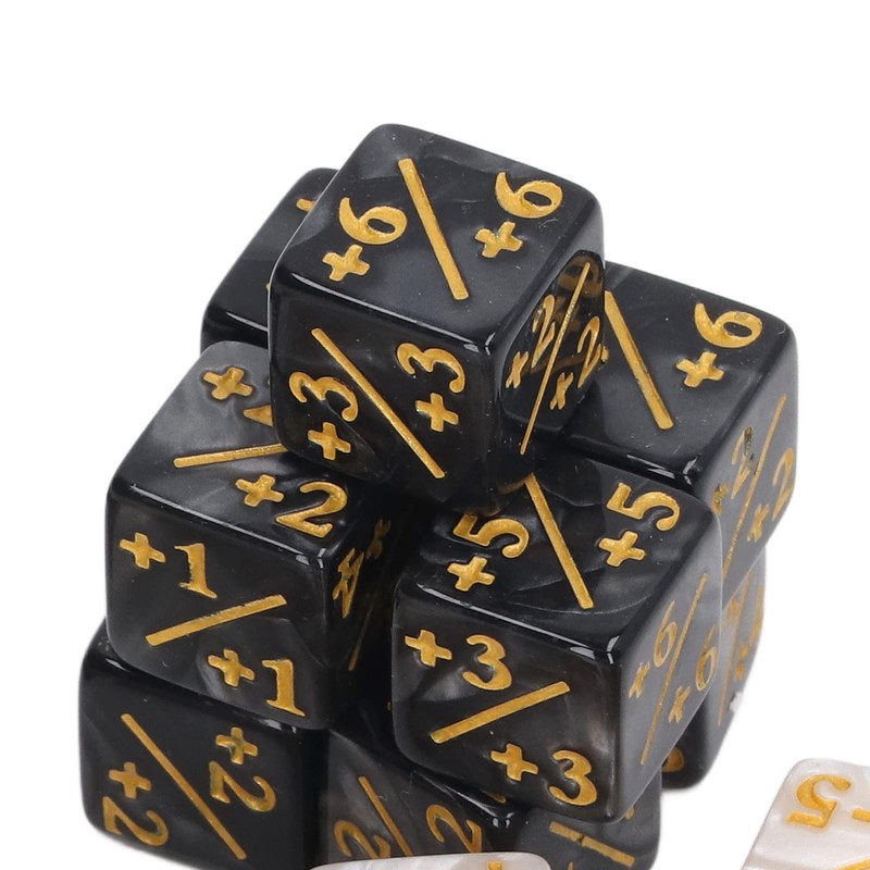 24 Dice Counters Acrylic Marble Creature Stats Clear Numbers Compatible