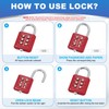 sourcing map Combination Padlock, 6-Digit Push Button Padlock 3-Position Locking