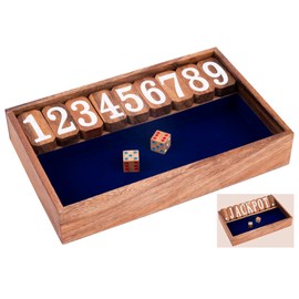 Engelhart - 350121 - Shut The Box for 2 Players - Dice Game - Café Game - Family Game - Ecological Wooden Game - from 6 Years