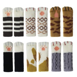 SING F LTD 24Pcs Furniture Leg Covers Set Cute Cat Paws Design High Elastic Non-Slip Floor Protectors Pads Reduce Noise for Desk Table Feet