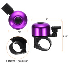 HARFINGTON Bike Bell Mini Bicycle Bell with Loud Crisp Clear Sound Bike Ring Bell Aluminum Bike Accessories for Road Adults Children Mountain Bike, Purple