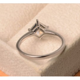 Awmnjtmgpw 925 Sterling Silver Moonstone Ring Cut Cubic Zircon Blue Topaz Women's Wedding Engagement Ring Size 6-10 (Size 10)