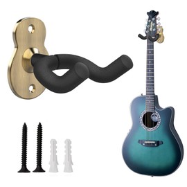 Guitar Holder for Wall - Guitar Wall Mount, 1 Pack Metal Guitar Holder with Sponge Protection, Suitable for All Guitars, Electric Guitars
