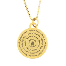 LDS Bookstore Names of Jesus Necklace - Gold