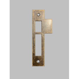 Generic 4-3/8"" Antique Brass Door Strike Plate Latch for Mortise, Antique, Vintage, Keeper, Striker, Solid Brass, 4.37"" (Replacement for 4-1/4"" and 4-1/2"" Strikes), 438AB