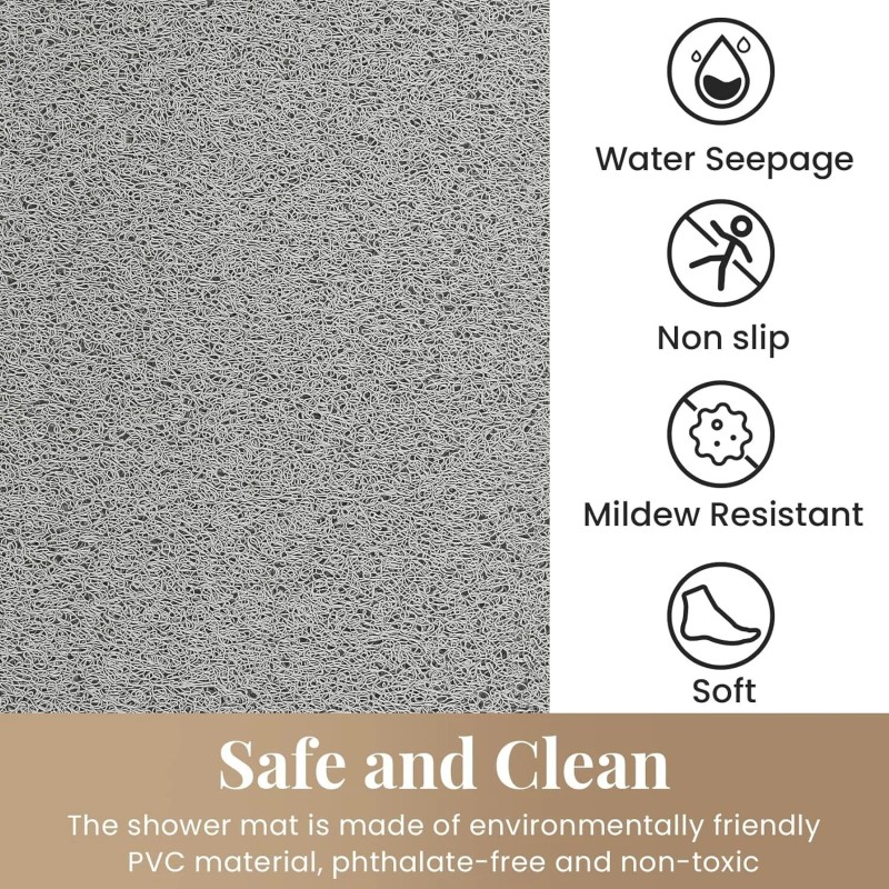 Unbranded PVC Loofah (Phthalate Free) Shower/Bathtub Mat Non-Slip, 24x16 inch