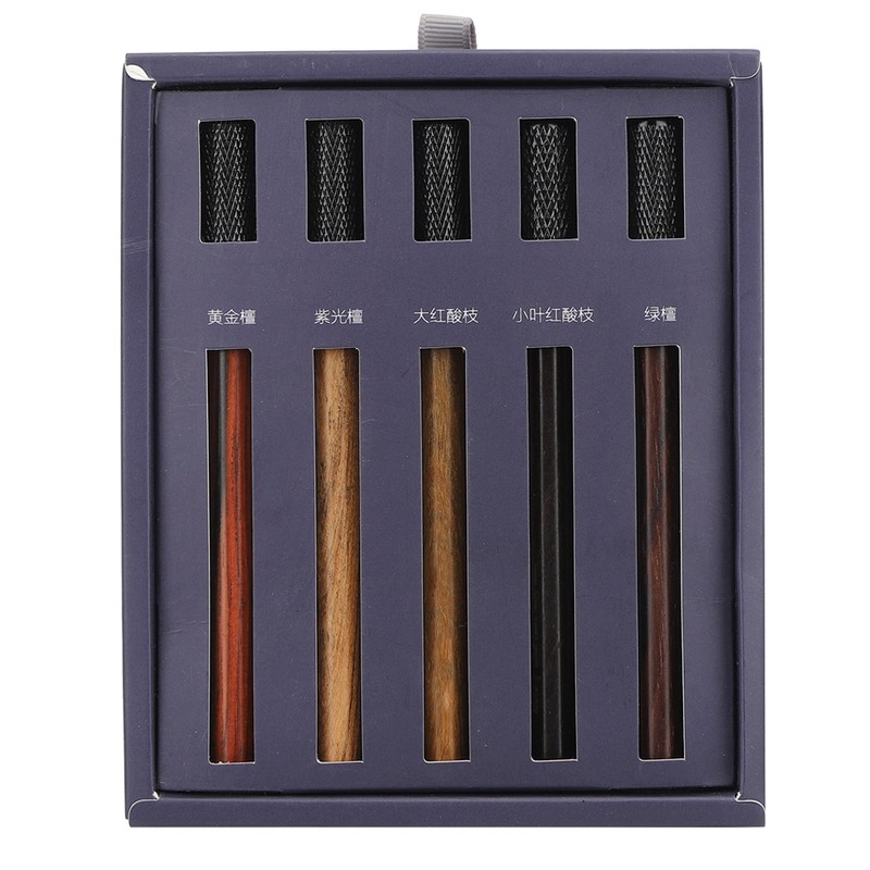 Rosewood Pencil Extender Holder Detachable Rotating Lengthener Stationery Supplies5Pcs