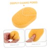 Beavorty 1pc Brown Volcanic Mud Facial Cleansing Sponge Gentle Exfoliating