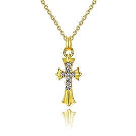 Lucliss 316L Hawaiian Jewelry, Small, Cross Necklace, Surgical Stainless Steel, Hypoallergenic