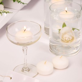 24 Pack Floating Candles, Smoke-Free and odorless, Burning continuously for 5-6 Hours, White, 2-inch Floating Candles, Suitable for Valentine's Day, Weddings, Holidays, Home Decoration……