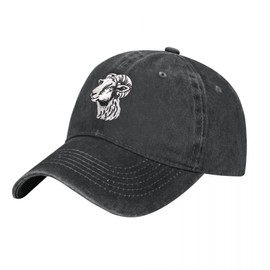 Bshuey Goat Embroidered Hat for Men Women Dad Hat Baseball Cap Adjustable Unisex Black