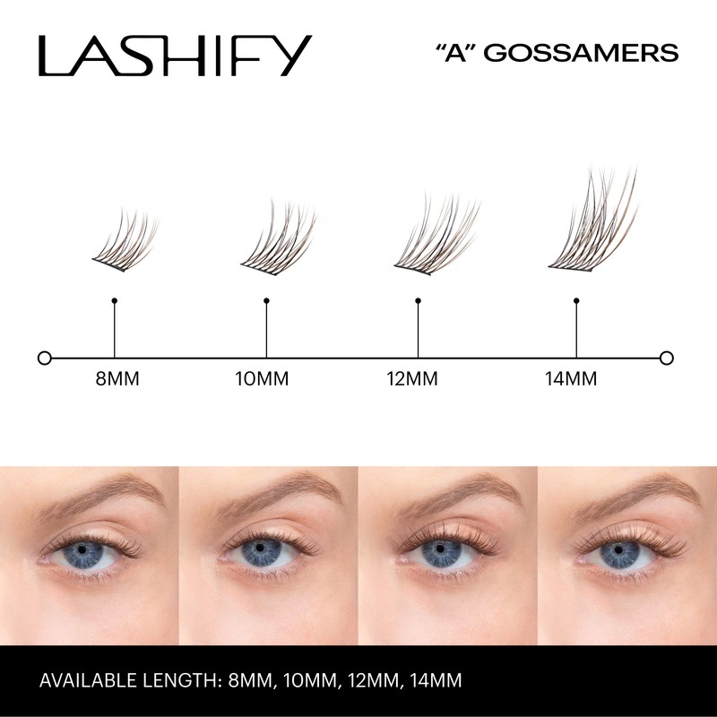 Lashify Amplify 10mm Gossamer Eyelash Extensions Refill, Truffle Color, DIY