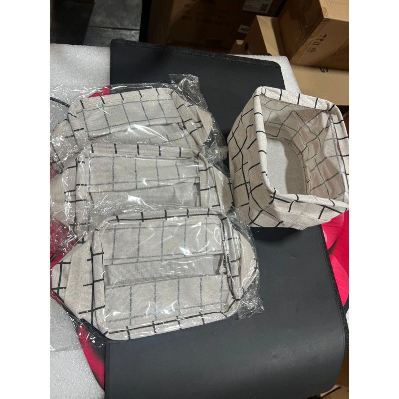 Essentials 4 Pack Storage Baskets Bins Cabinet Fabric Container Basket