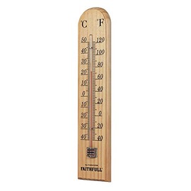 Faithfull THWOODSM 260mm Thermometer Wall Wood