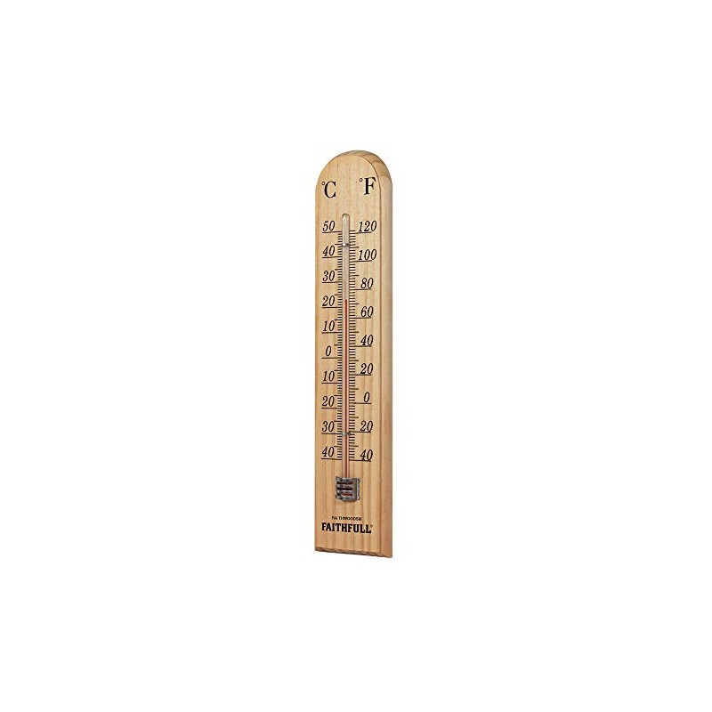 Faithfull THWOODSM 260mm Thermometer Wall Wood