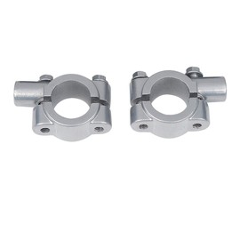 Universal Motorcycle Handlebar Mirror Mount 10mm 7/8" Aluminum Clamp,silver powder coated