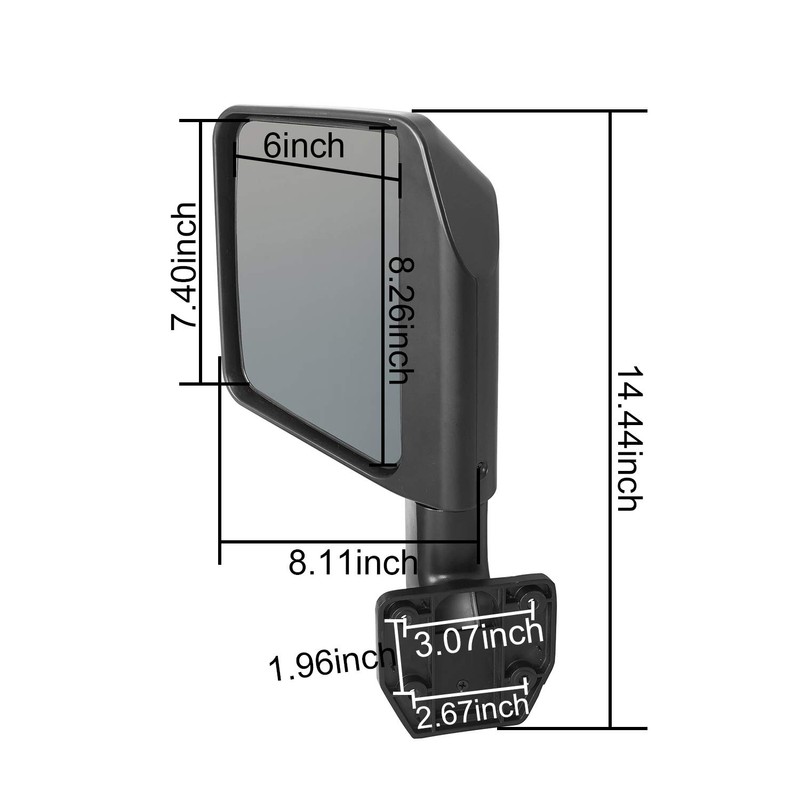 Hooke Road for Jeep Side View Mirrors Fits Hooke Road