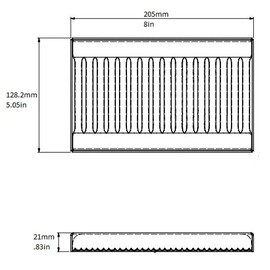 Drip Tray, Medium Duty, Aluminum,8"x5"x.75, 5004077