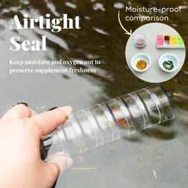 Ankomn Travel Pill Organizer: 1-7 Day Pill Box with Quick-Release Thread for Supplement, Vitamin organizes. Modular Design fits Daily or Weekly use, Perfectly Sized Pill Holder on The go (White)