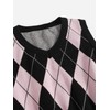 SweatyRocks Women's Geometric Pattern Sweater Vest V Neck Sleeveless Preppy
